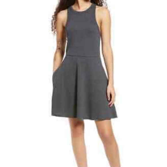 bp Dresses & Skirts - NWOT BP Sleeveless Ribbed Knit A-Line Mini Dress Grey Charcoal Heather